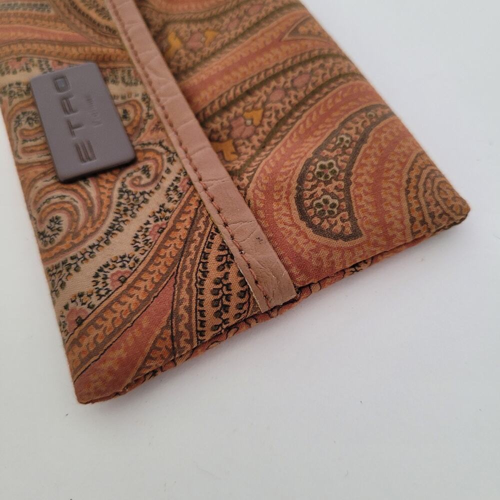 Etro Profumi Paisley Brown Mini Small Wallet Pouch Retro Vintage - Picture 4 of 6